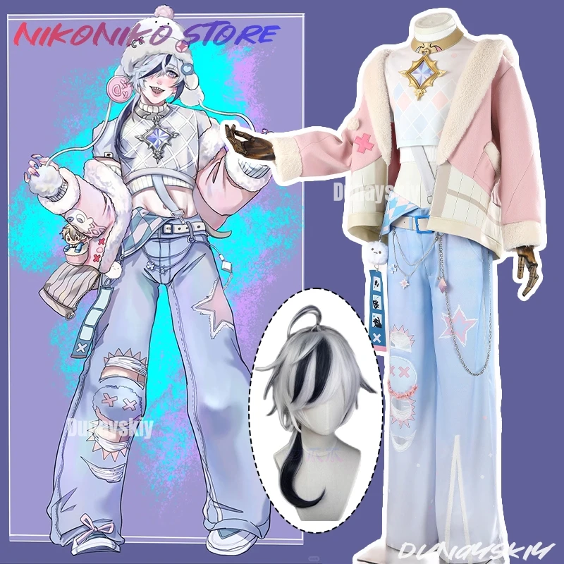 لعبة العالم الجديد كرنفال بليد كوسبفريه زي ثنائي الأبعاد كول طويلة الأكمام سترة الجينز مجموعة أنيمي الزي للجنسين الزي البدلة