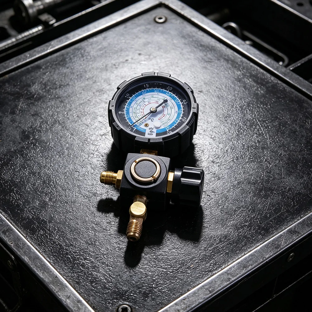 High Pressure Refrigerant Gauge for HVAC AC Charging Compatible with For R410A For R32 R22 R404A G1/4 Thread Design