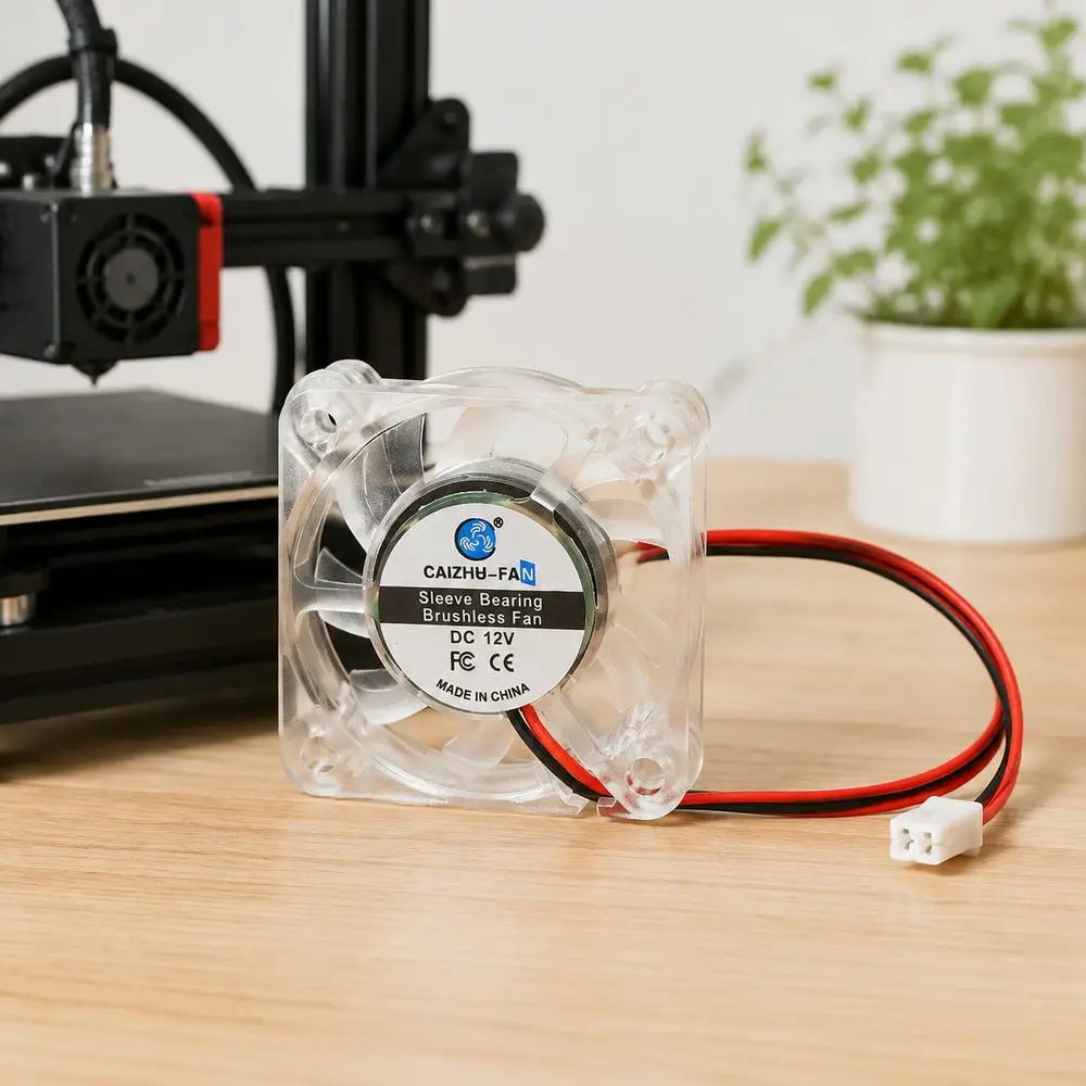 5/12/24V 3D Printer Cooling Fan Hydraulic Bearing Brushless Motor DC Cooling Fan Heat Dissipation Transparent Housing