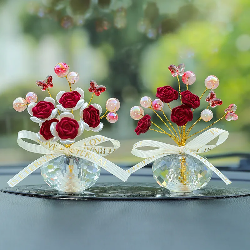 New Crystal Rose Ornament– Artificial Flower Room and Home Decor, Eternal Rose Bouquet