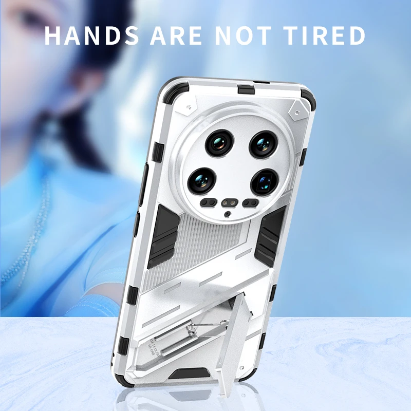 Shockproof Armor Camera Protective Hard Plastic Case For Xiaomi 14 Ultra Shockproof Bracket Case Cover For Xiaomi 14Ultra