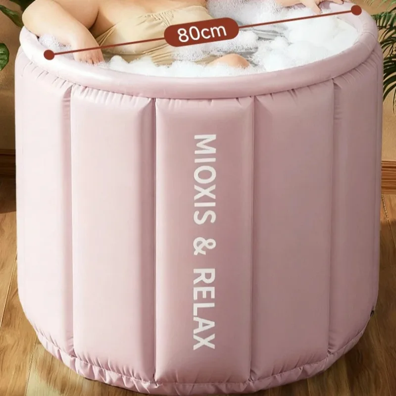 Free Standing Adults Bath Tub Portable Hot Pink Lazy Bath Tub Above Ground Spa Opvouwbaar Bad Volwassenen Spa Supplies