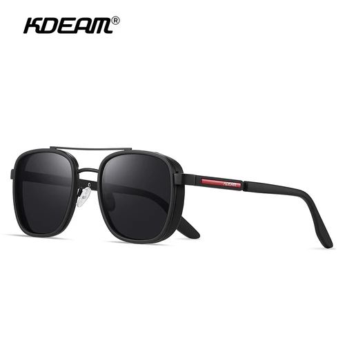 Imagen 2 del producto KDEAM Shield gafas de sol polarizadas para hombre, gafas de sol TR90 de alta calidad, gafas para conducir y pescar con estuche con cremallera