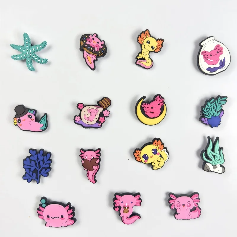 

16Pcs Axolotl Shoe Charms Decoration Charm Clog Sandals Decoration for Girls Women Party Favors Birthday jibbitz Crocodile