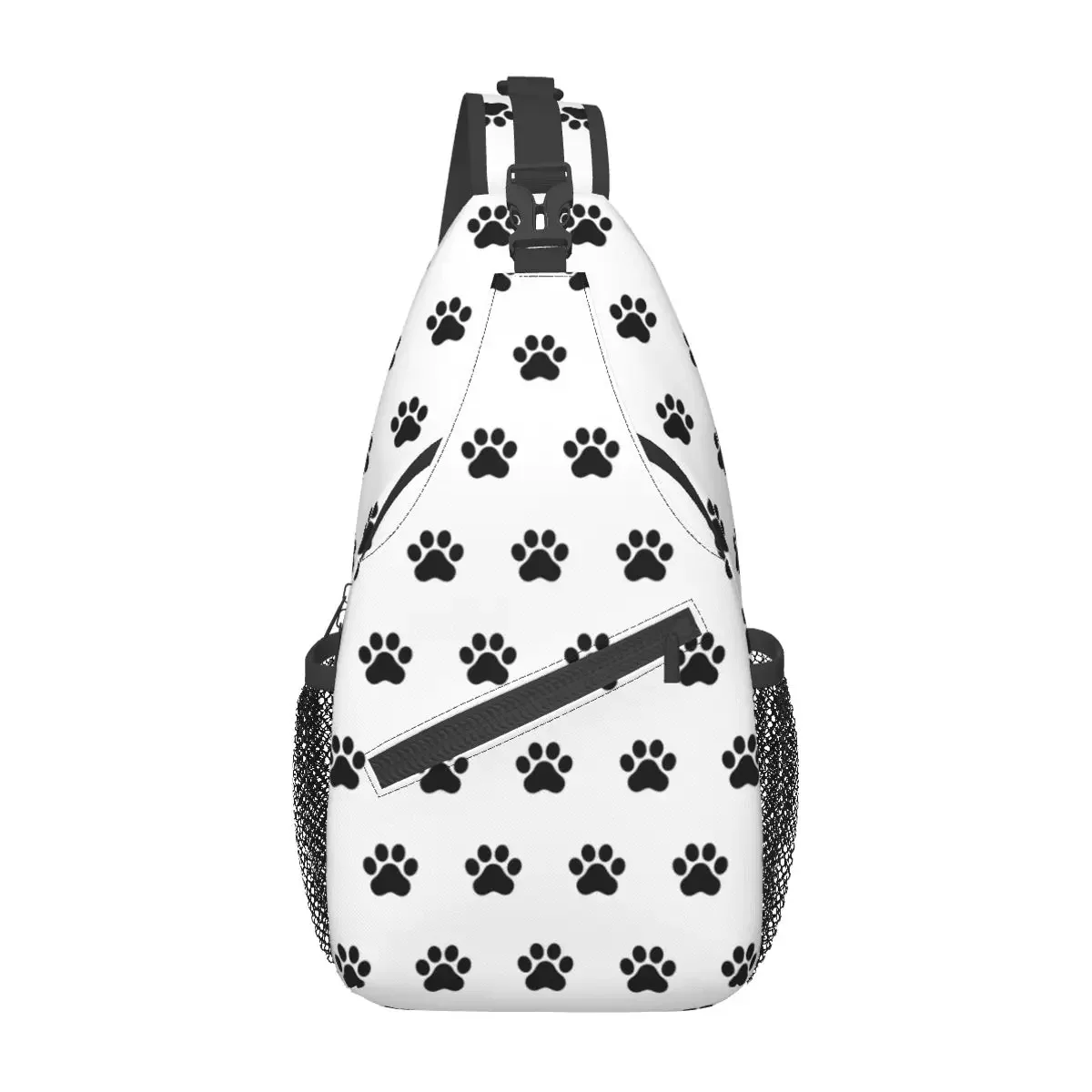 Dog Paw French Bulldog Cartoon Small Sling Bag Chest Crossbody Shoulder Backpack Outdoor Sports Daypacks Fashion Satchel