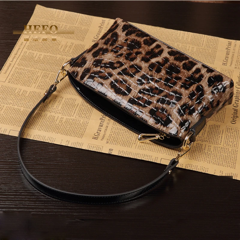 Fashion Leopard small bag women shoulder bag women\'s handbags real cowhide leather bag genuine leather women shoulder bag