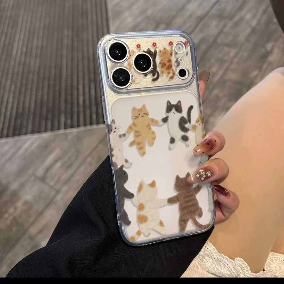 

﻿ Cute Cartoon layful kitten soft clear Phone Case For iPhone 11 12 13 14 15 16 17 Pro Max 16 Plus Lovely Cat shockproof cover﻿
