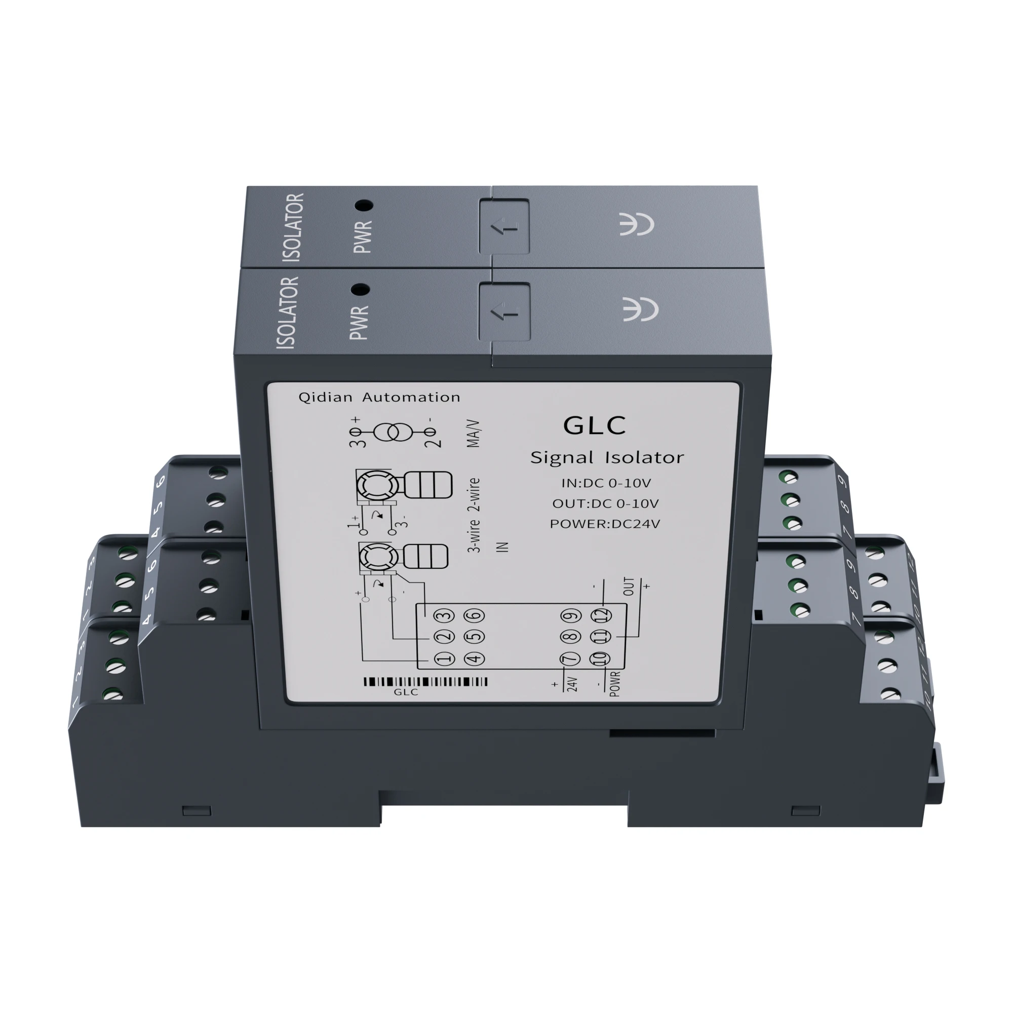 Magnetoelectric Isolation Signal Transmitter 0-75mV Input 4-20mA 0-10V 0-5V 1-5V Output 1 In 2 Out Current Signal Isolator