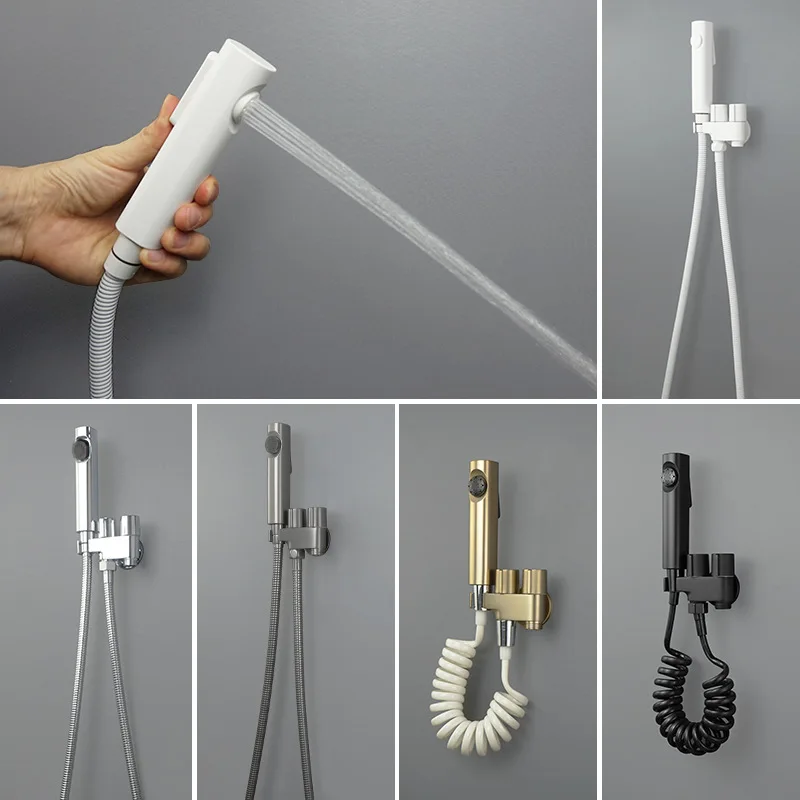 

Brushed Gold Handheld Spray Gun Single-Cooling Washer Wall-Mounted Bathroom Accessories Brass Valve + SS Sprayer