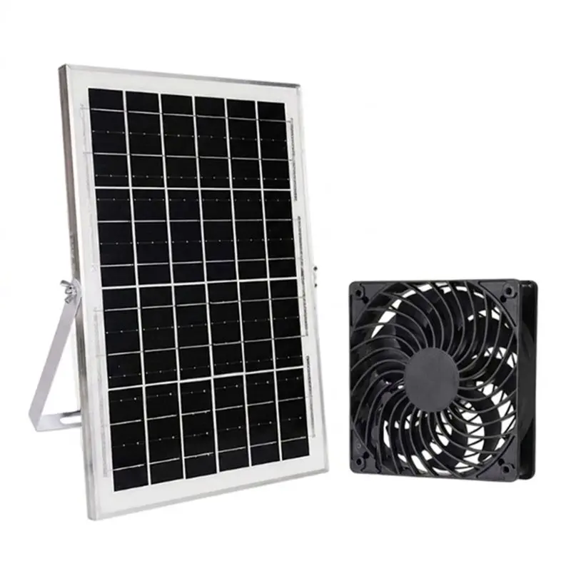[B24B!】 15W Solar Panel Exhaust Fan With Stand,High-Speed Fan For Poultry House Greenhouse Exhaust Fan