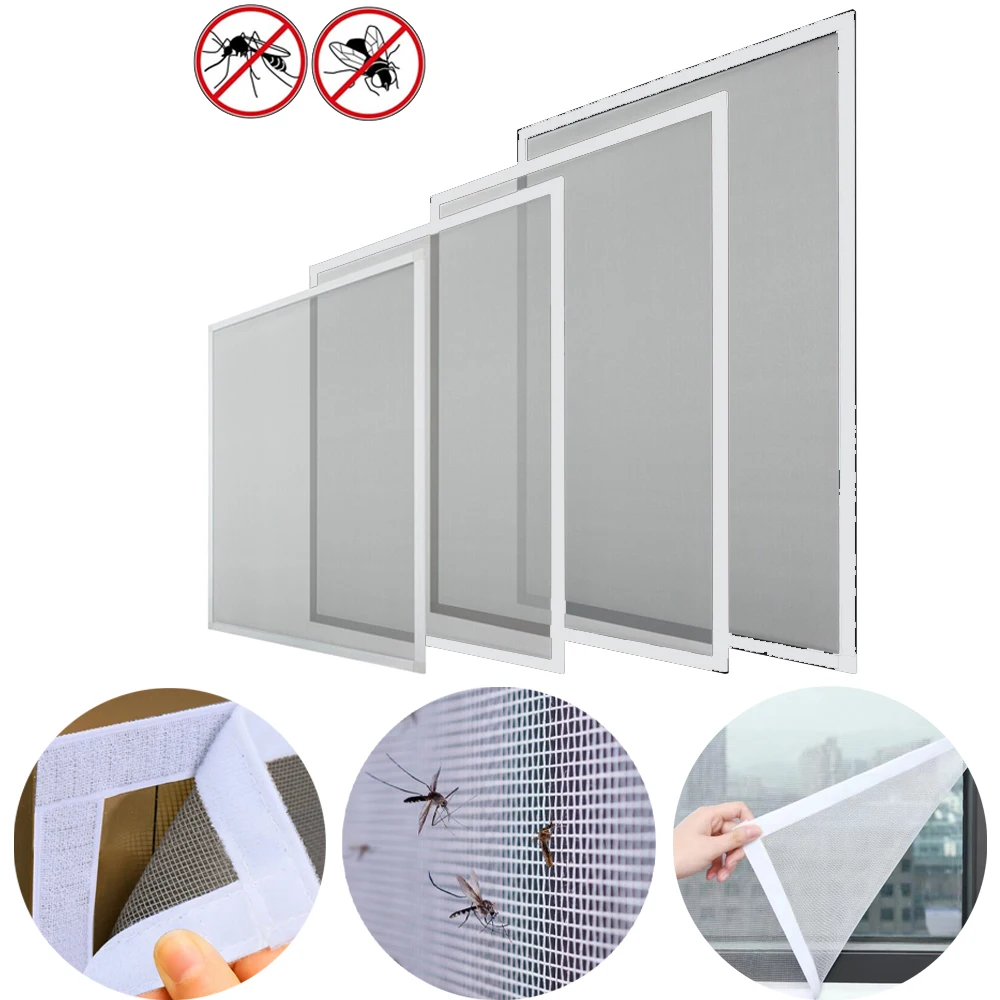 Customizable size anti-mosquito window screen self adhesive window mosquito net summer insect proof door mosquitonet for windows