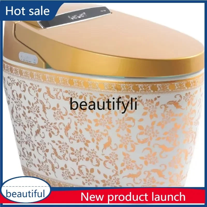 European integrated golden smart toilet, fully automatic electric toilet without water pressure limit