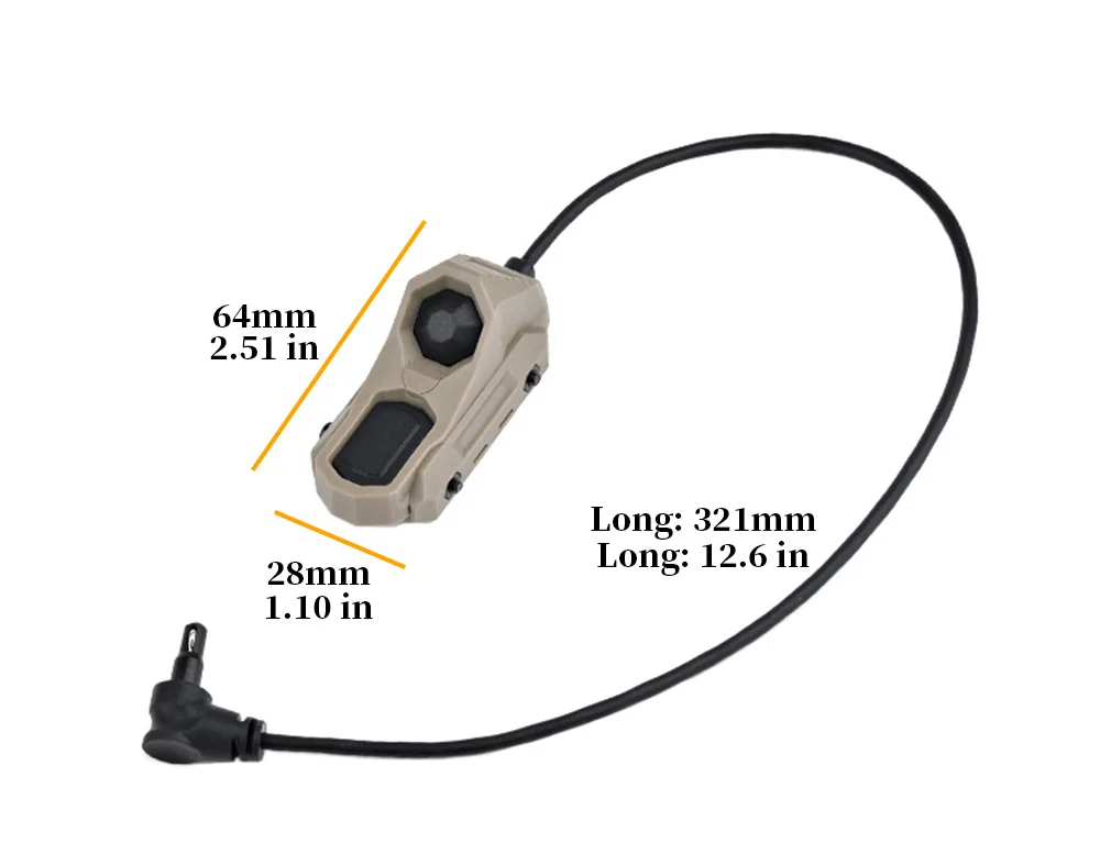 AXON Taktischer Fernbedienungs-Druckschalter Mod-Knopf Kompatibel mit SF M300 M600 2.5 3.5 Crane Plug Passend für 20mm-Schiene für NGAL PEQ OGL – Detail 2