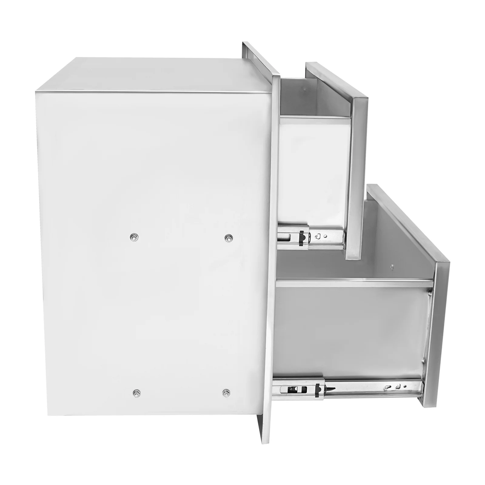 18x21x13" Heavy-Duty Stainless Steel Pull-Out Drawer-Weatherproof Organizer for Outdoor Kitchen & BBQ Island, Tool-Free Install