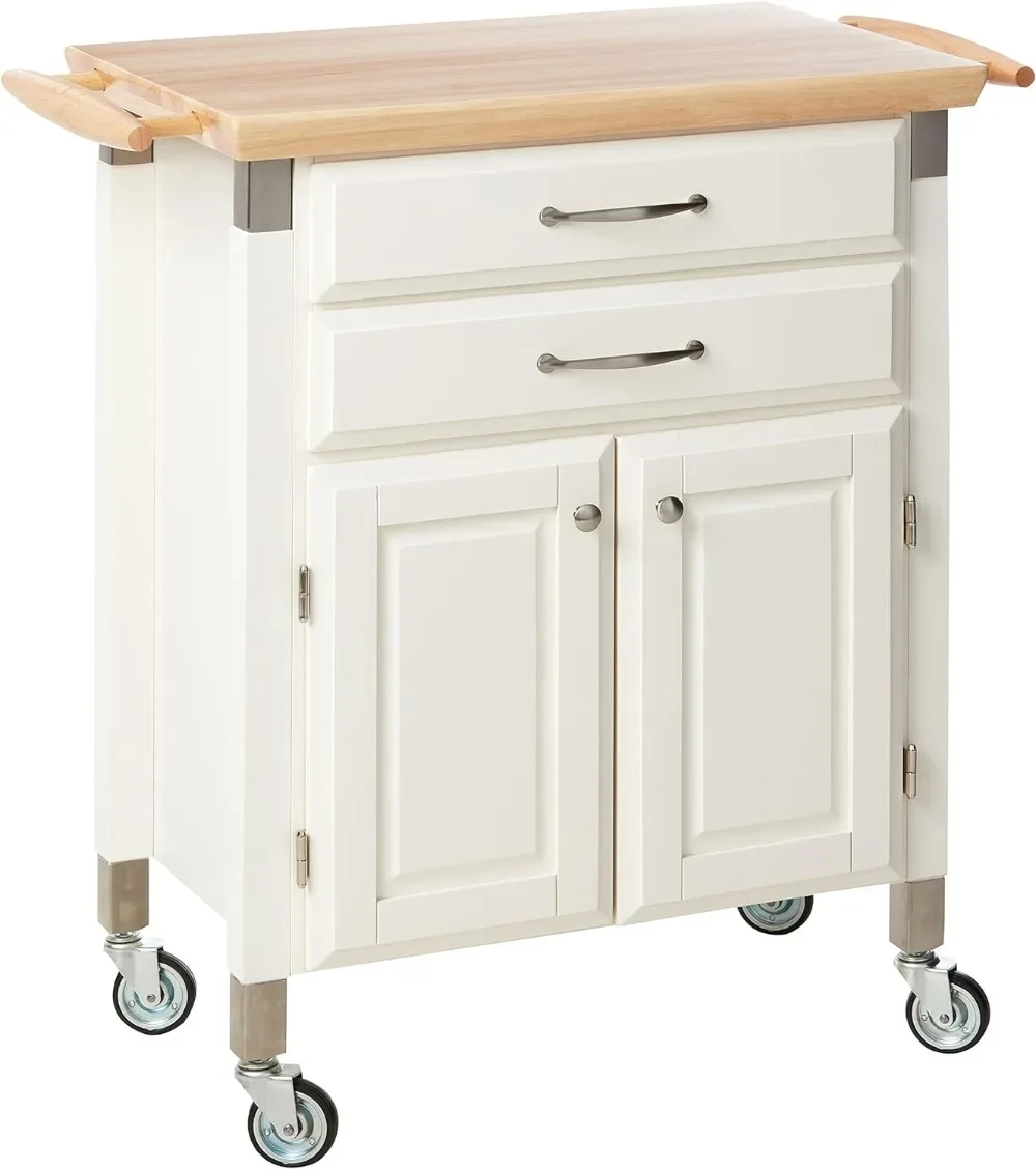 Prep & Serve Cart, Off White Kitchen Islands & Trolleys Durable 18.5