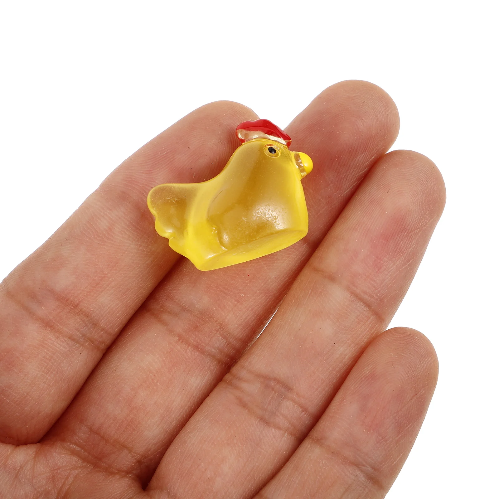 

20 Pcs Chicken Ornaments Mini Cute Cartoon Figurine Animal Figurines Glow Resin Minature Garden Decoration Miniature