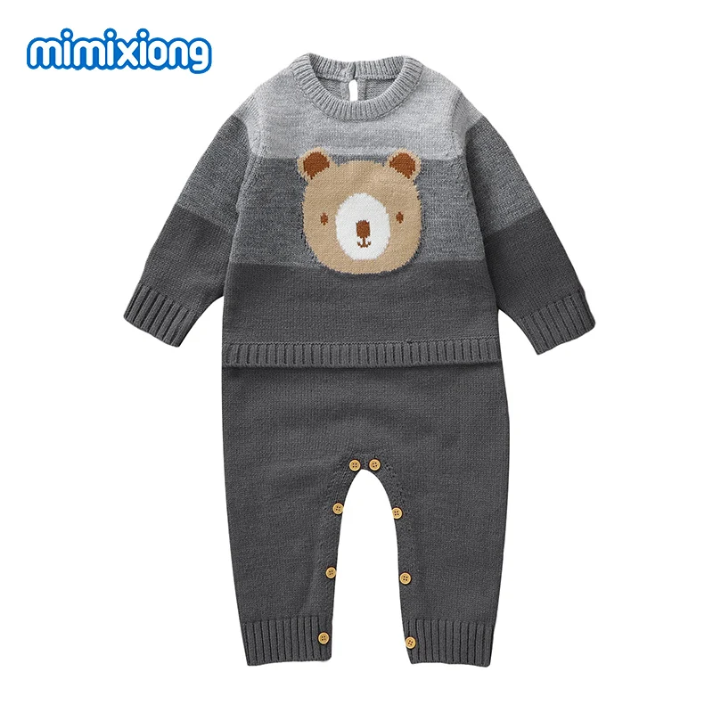 Winter Baby Rompers Clothes Autumn Casual Long Sleeve Knit Newborn Boys Jumpsuits 0-18m Infant Outwear Playsuits One Pieces Wear