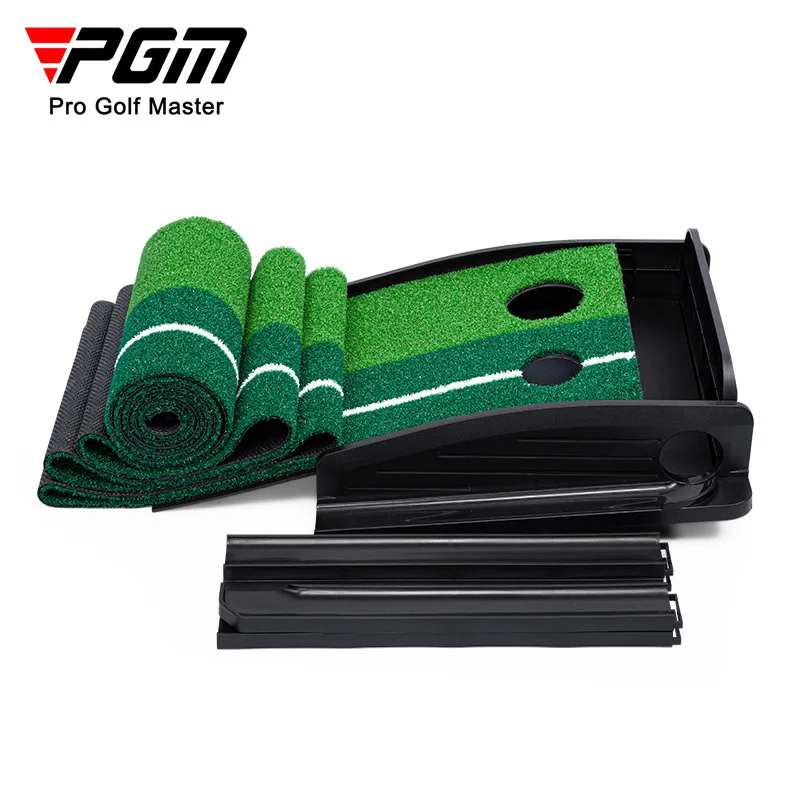 PGM Golf Removable Putting Exerciser Portable Golf Practice Mat Office Home Mini Green Outdoor and Indoor Training Set TL035