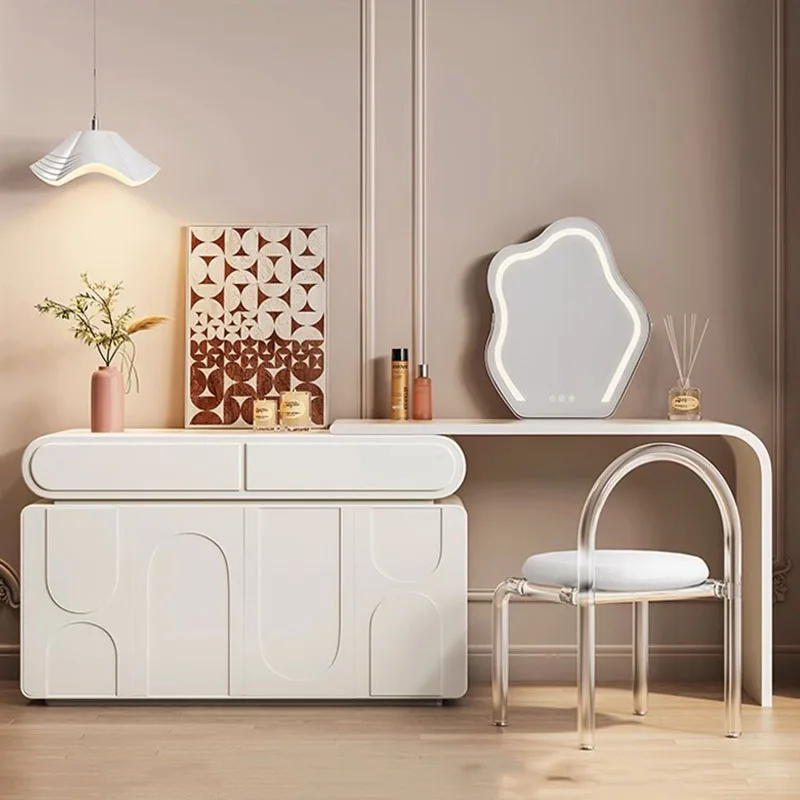 

Luxury Storage Dressing Table Modern Desings Drawers Mirror Dressing Table Lights Chair Tocador Maquillaje Salon Furniture