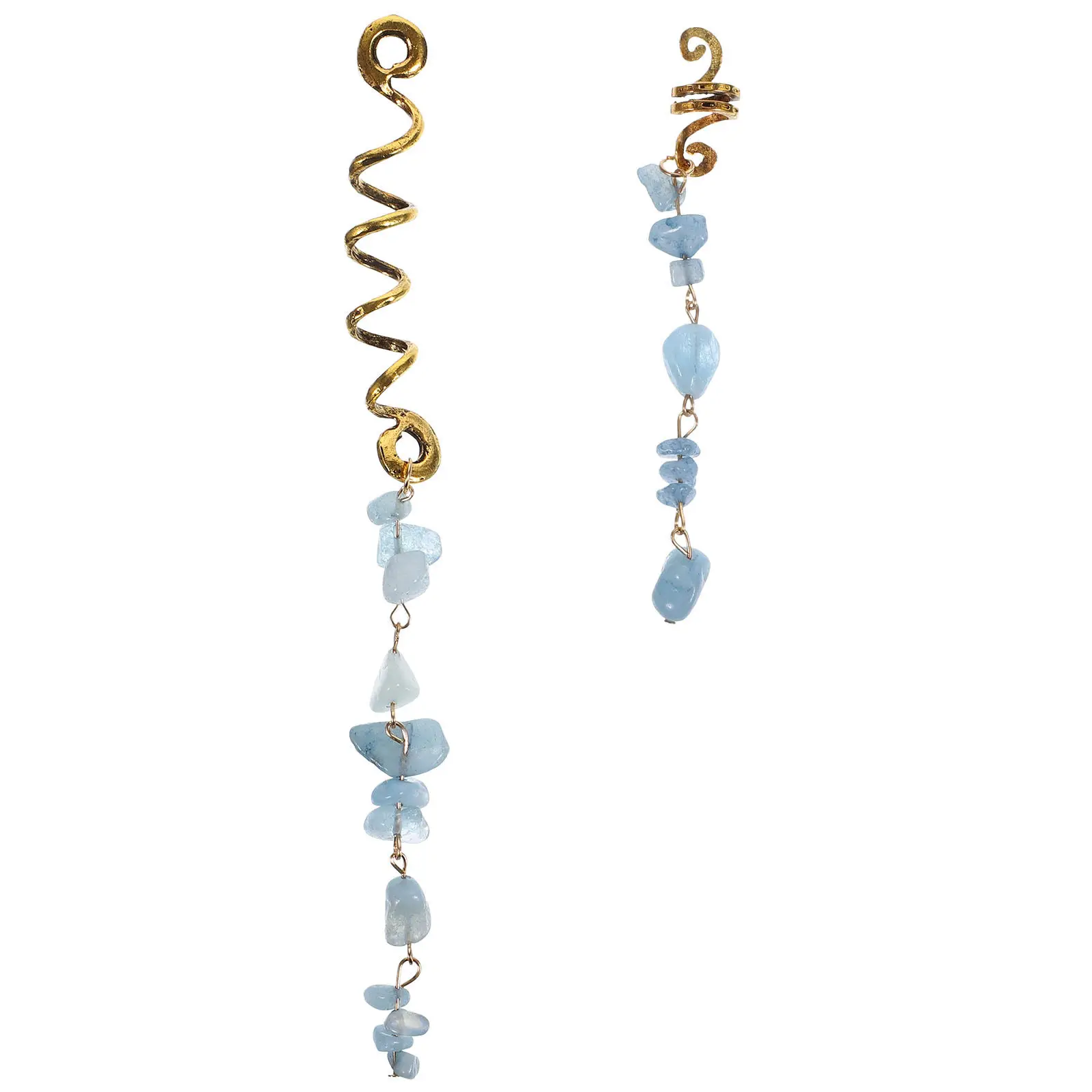 

2Pcs Dreadlock Hair Ornaments Jade Stone Beads Braid Accessories Fashionable Hair Jewelry for All Ages Styling