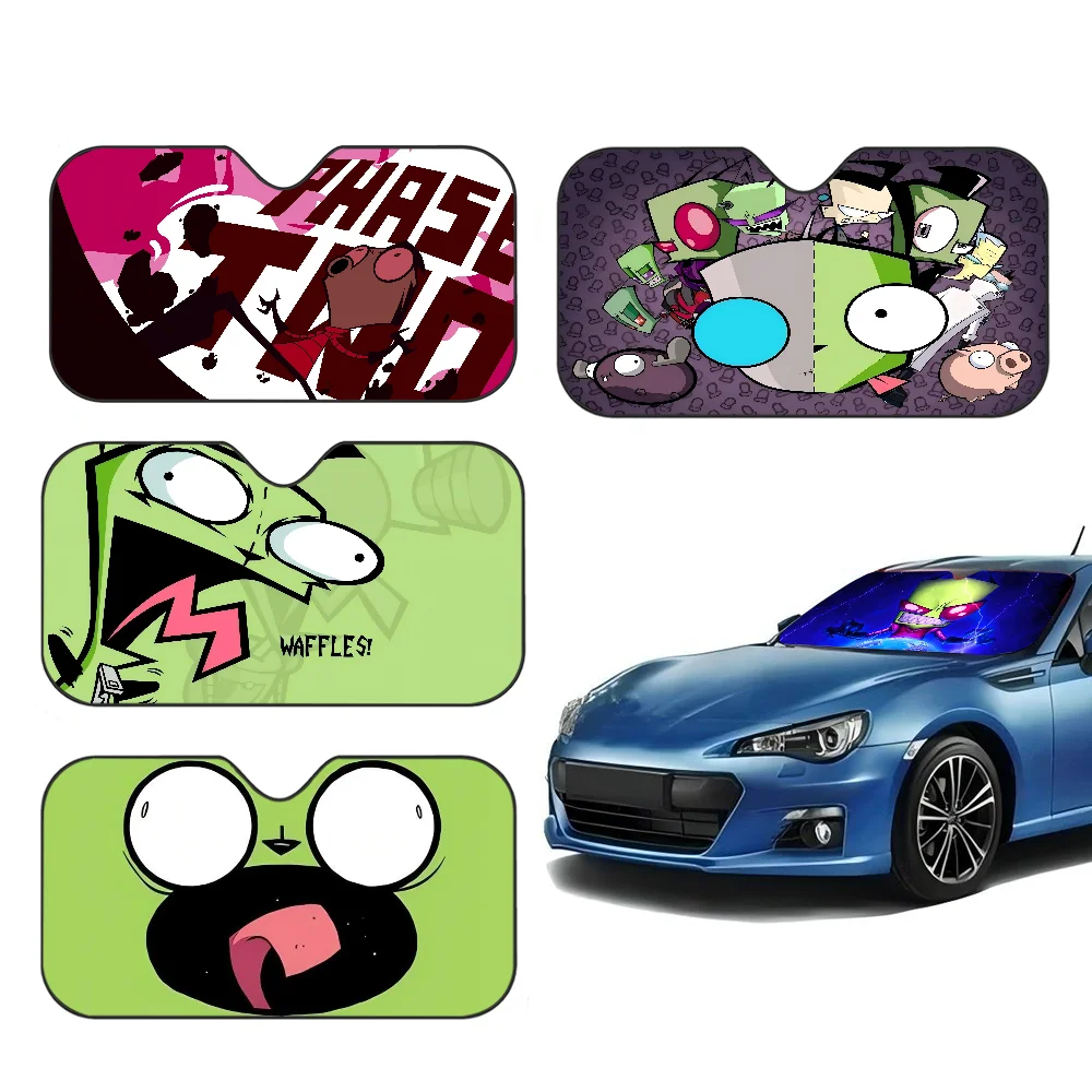 

L-Invader Zim Cartoon Personalized Windshield Sunshade Car Cover Sun Shade Auto Sun Visor Car-covers Car Solar Protection