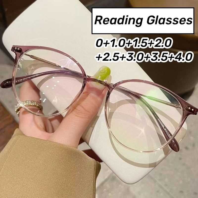 

Ladies New Casual Reading Glasses Blue Light Blocking Far Sight Glasses for Women Men Ultralight Fashion Presbyopia Eyeglasses