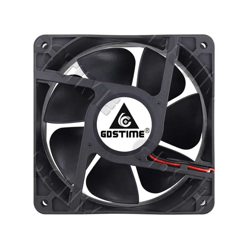 Gdstime DC 12V 24V 48V 12cm 120mm Dual Ball Cooler 12038 120x38mm Brushless Booster Fan for Btc Machine Chassis Cabinet Cooling image 3