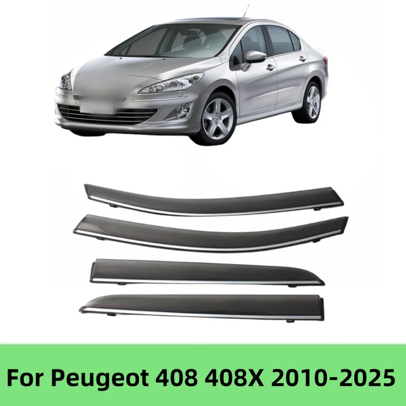 

For Peugeot 408 Sedan 2010-2021 / 408X 2023-2025 Car Accessories Window Visor Rain Sun Guard Window Vent Deflector Weathershield
