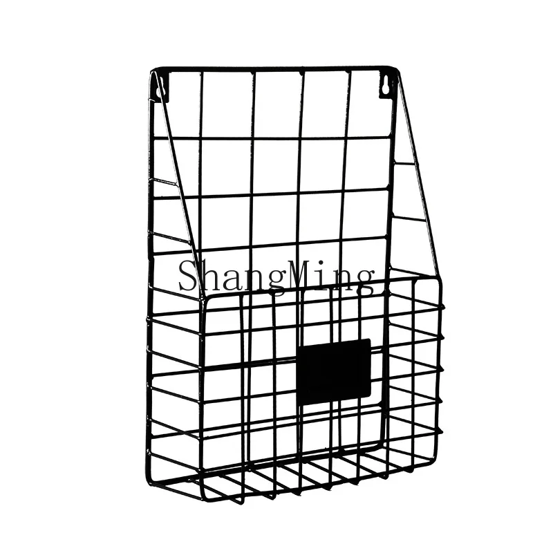 

DSA creative simple wrought iron grid bookshelf, home wall decoration wall newspapers and magazines storage