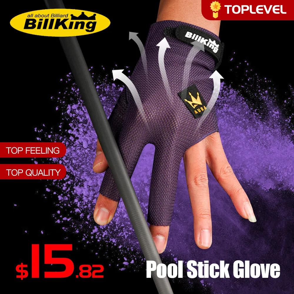 Billking-Gants de queue de billard, gants à 3 doigts, magasins et gants carambole droitier, accessoires de billard professionnels