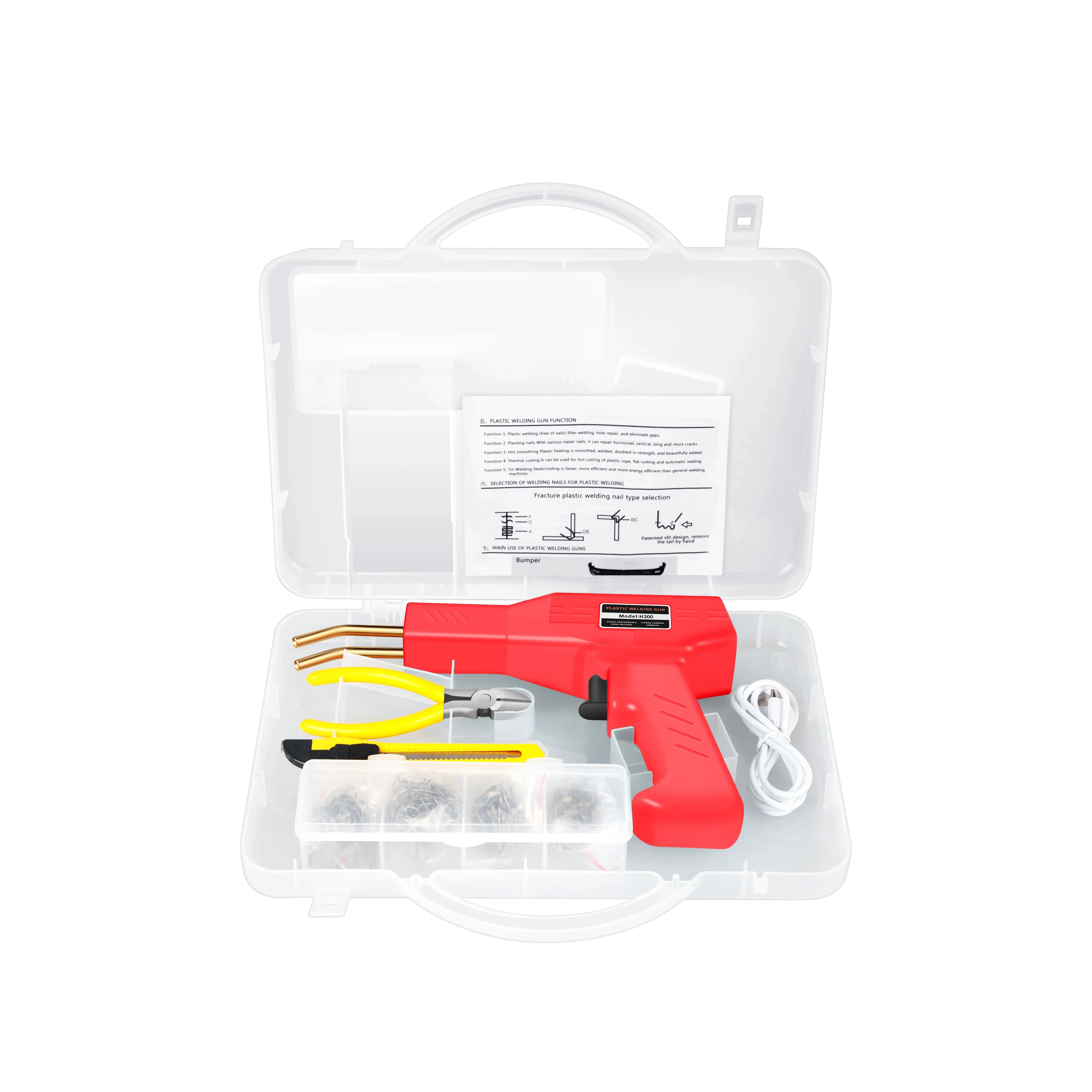 Nieuwe Heteluchtpistool Plastic Lasmachine Bumper Soldeerbout Nietjes Bumper Reparatie Auto Gereedschap Kit HOT Nietmachine Plastic Lasser - afbeelding 1