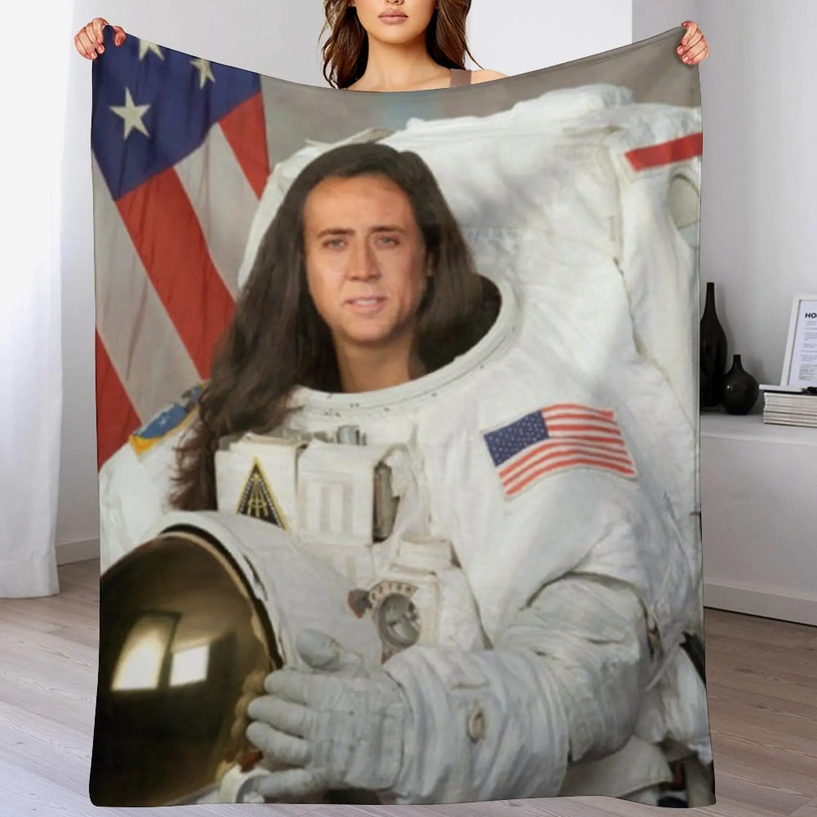 

Nicolas cage Throw Blanket Furrys Polar christmas decoration Multi-Purpose Blankets