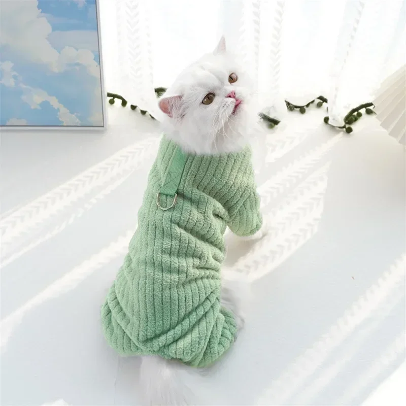 Winter Pet Plush Dog Jumpsuit Warm Dog Overalls Fashion Puppy Pajamas Cute Soft Cat Jumpsuits Pet Outfits Chihuahua Dog Clothes