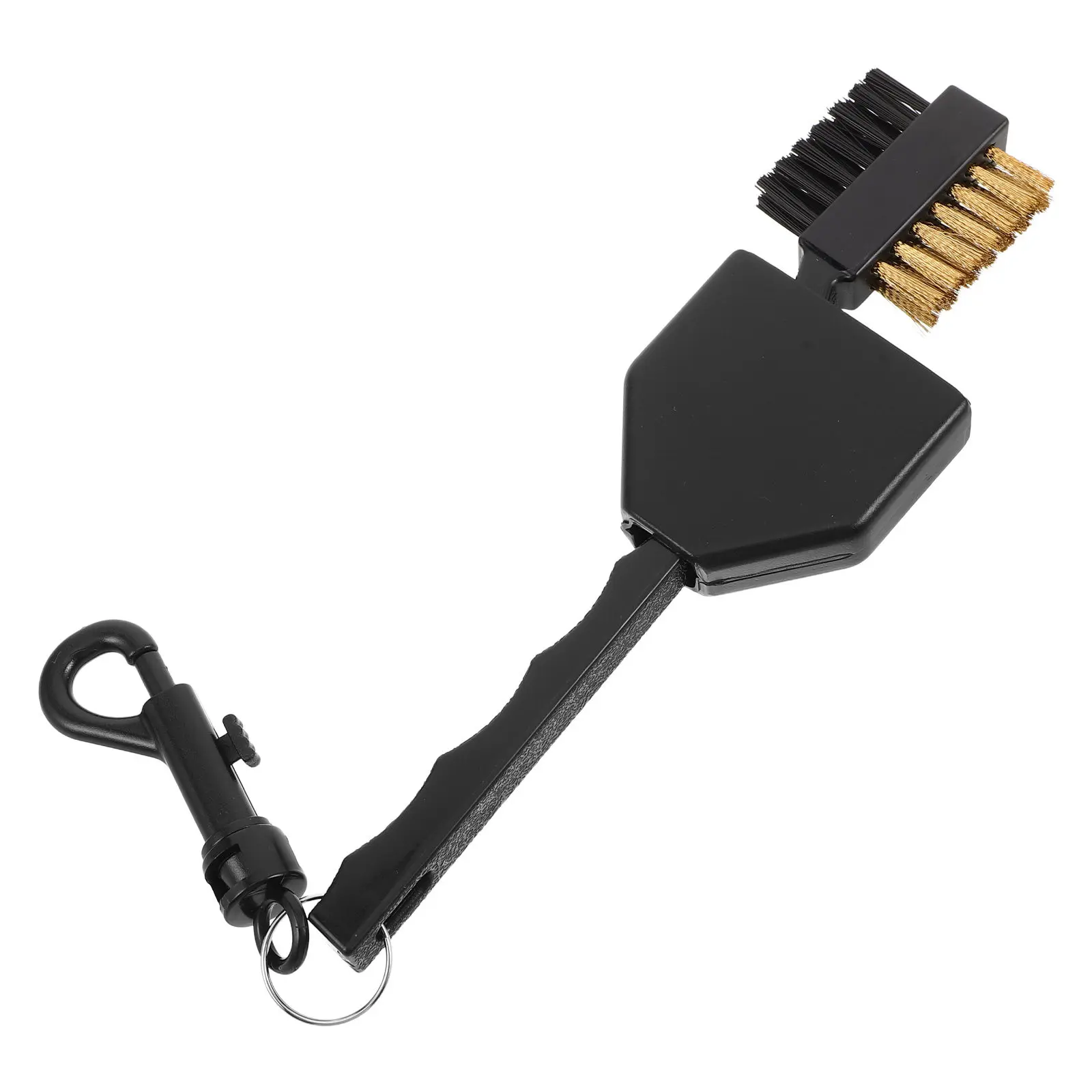 

Компактная щетка для чистки клюшек для гольфа с двусторонней конструкцией и прочными щетинками для айронов и драйверов, удобный аксессуар для переноски