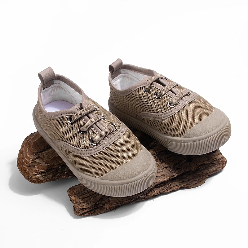 Spring Autumn Hot Selling Stylish Color Block Soft Sole Kids Mesh Shoes Casual Comfortable Durable Unisex Toe Loop Athletic