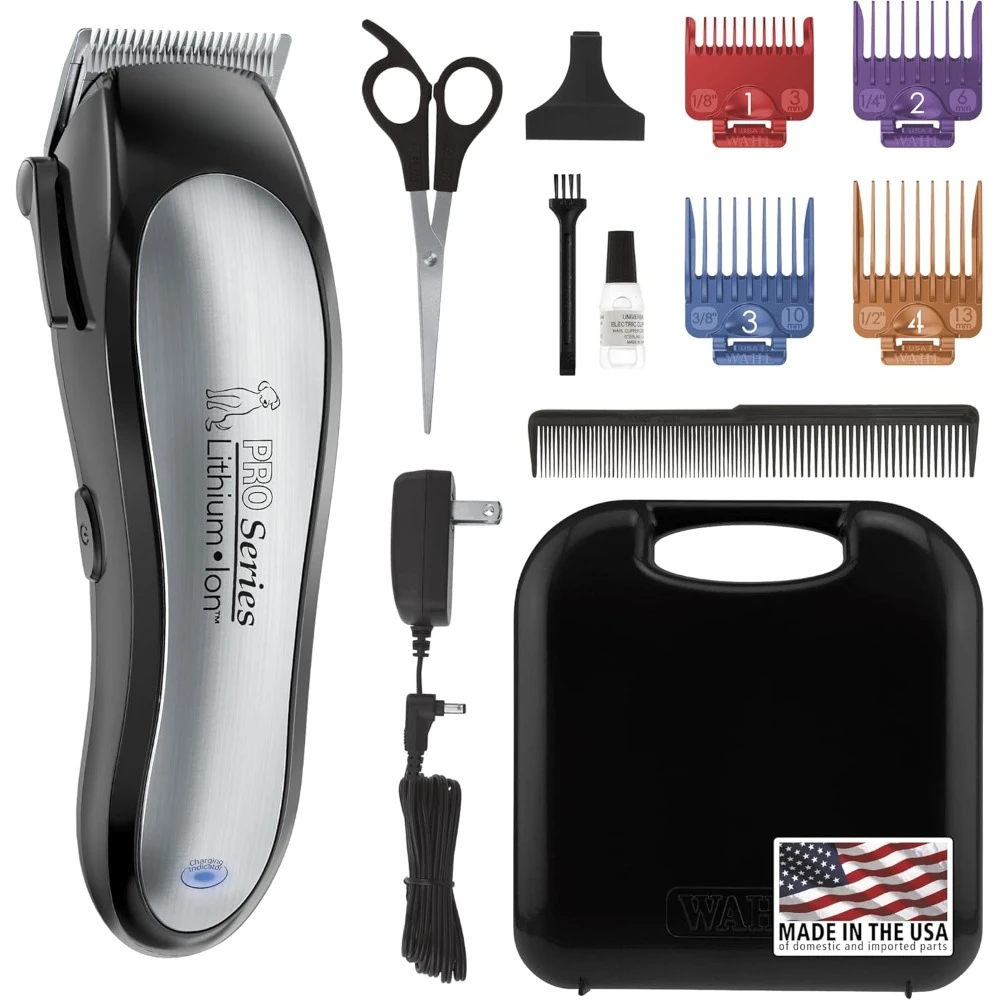 

Lithium Ion Pro Series Cordless Animal Clippers – Rechargeable, Heavy-Duty, Electric Dog & Cat Grooming Kit for Small