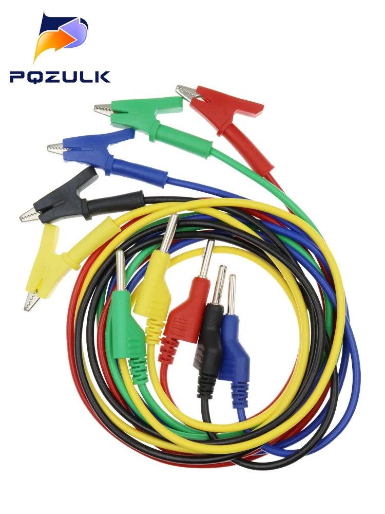 1 szt. 4MM kabel testowy wtyczka bananowa do zacisku krokodylkowego zacisk aligatora sonda testowa przewód 1M — zdjęcie 2
