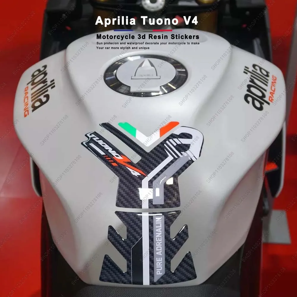 

Motorcycle Accessories Fuel Tank Pad Protector Covers Waterproof 3D Resin Stickers Kit for Aprilia Tuono V4 1100 2021-2025 2024