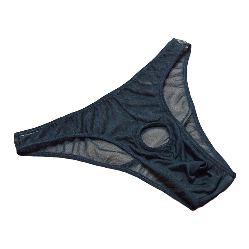 Sexy Men Underwear Open Front Man Mesh Briefs Big Penis Pouch Hole Men's Panties Low Rise Male Underpants Slips