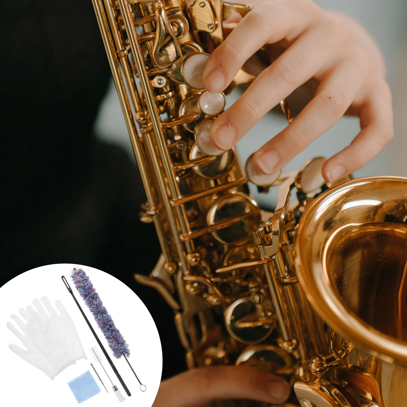 

1Set Sax Cleaning Kit Flute Clarinet Cloth Brush Durable Longlasting Musical Instrument Care Saxophone Cleaning Kit