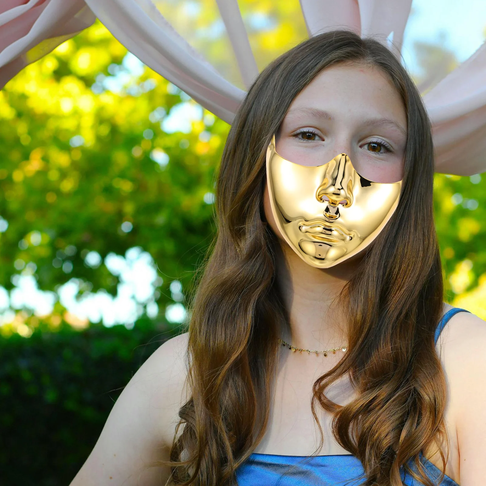 Maschera mezza faccia dorata Steampunk di lusso Design vintage per donna Uomo Accessorio per feste di ballo in maschera Ballo di carnevale di Halloween