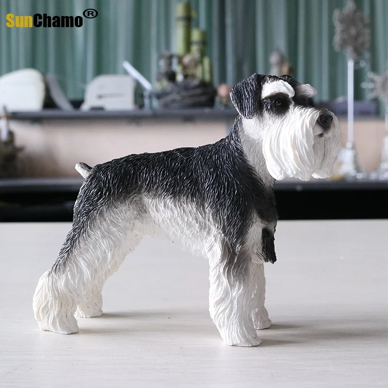 Fashion Decoration Crafts German Schnauzer Articles Murals Accessories Dog Models Figurines Miniatures  Home Decore