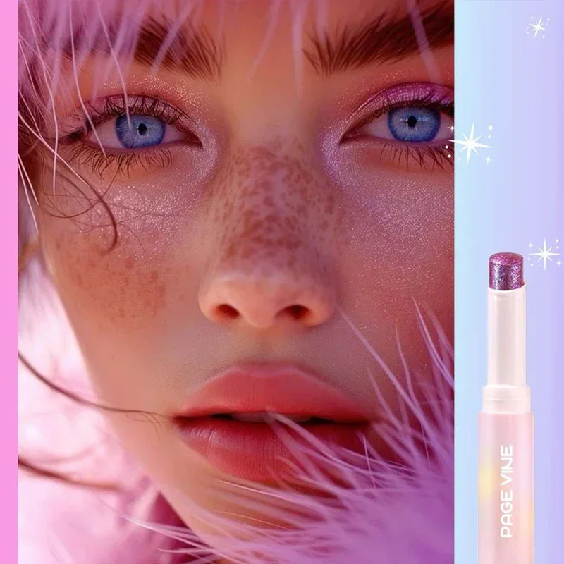 Blendable Crystal Jelly Shimmer Highlighter Eyeshadow Stick Shimmer Lip Balm Face Brightening Contour Stick Shiny Eye Shadow