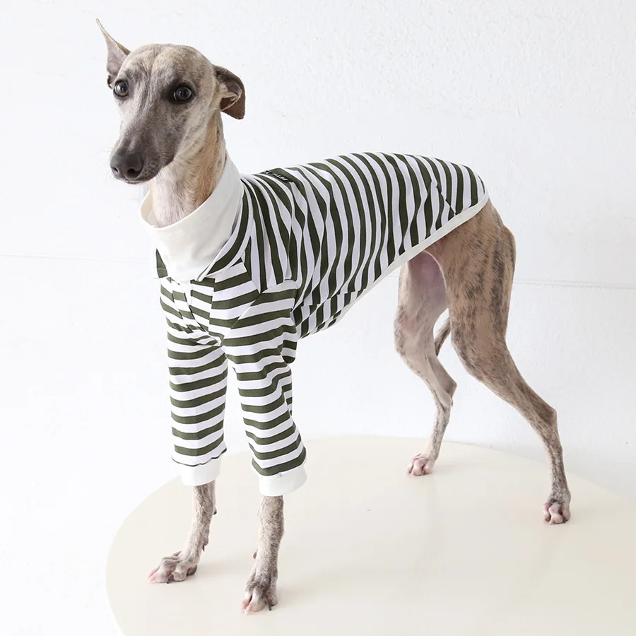 

Mutihome Cute Dog Layering Double Collar Striped Shirt Italian Little Lingti Huibit Pet Clothes Dot Clothes
