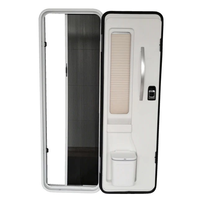 Porte d'entrée de caravane Euro en aluminium robuste de haute qualité avec moustiquaire