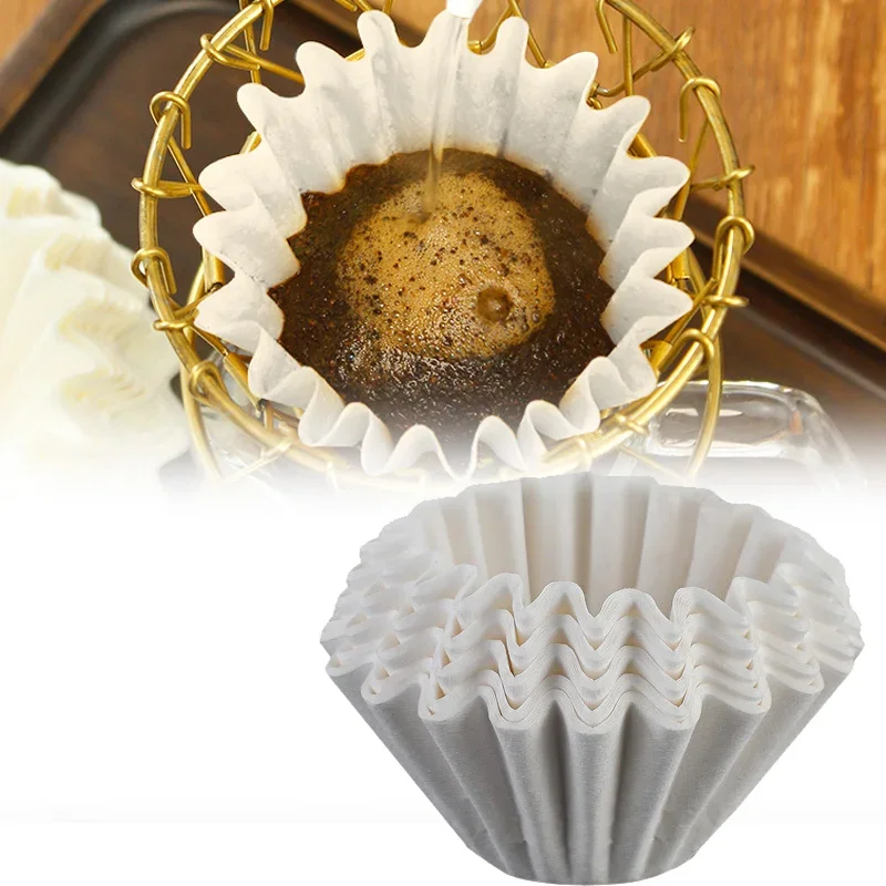 50/100pcsHand Brewed Drip Filter Coffee Filter Paper, Fits B75 Coffee Dripper & 1-2 Cups Wave Dripper Coffee Filter Papers
