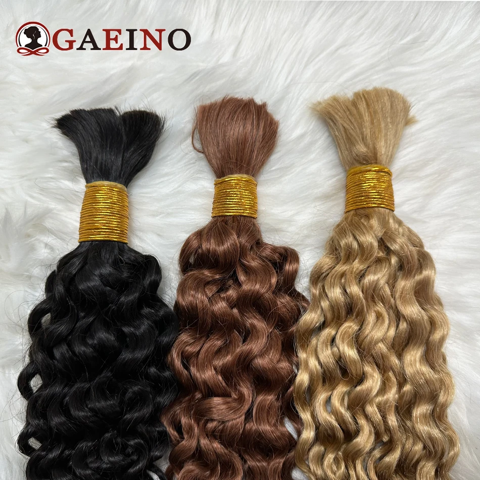 Cabello humano a granel sin trama Remy, cabello humano a granel, Onda de agua para trenzado 100% sin procesar, sin trama, cabello humano de salón de calidad