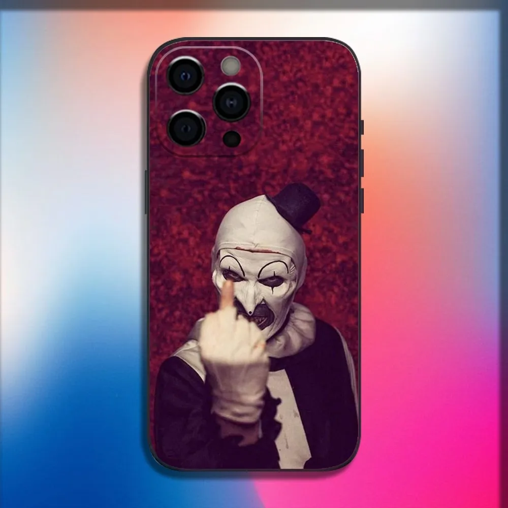 Art the Clown T-Terrifiers Phone Case For iPhone 16,15,14,13,12,11,Pro,X,XS,Max,XR,Plus,Mini Soft Black Cover