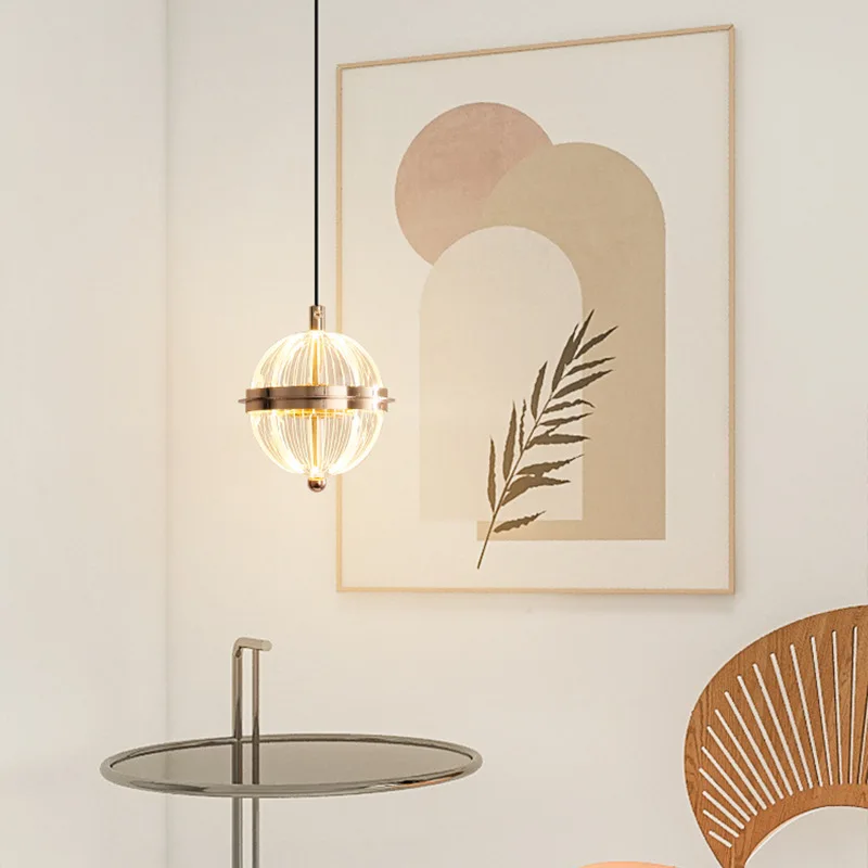 

Bedroom bedside pendant modern creative personality, warm hanging line adjustable background wall, small pendant light