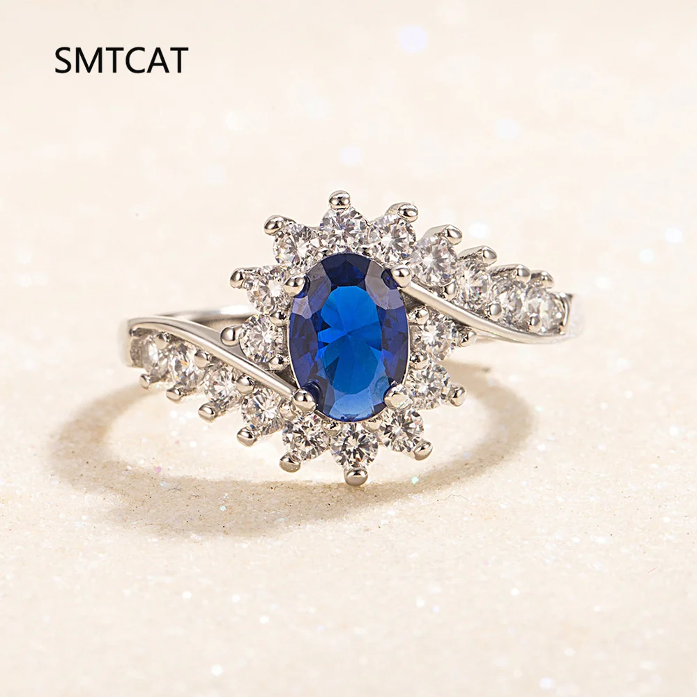 

Овальная огранка, синий сапфир, красный рубин, стерлинговое серебро 925 пробы, регулируемое геометрическое кольцо для женщин, роскошные ювелирные изделия с драгоценными камнями, подарок